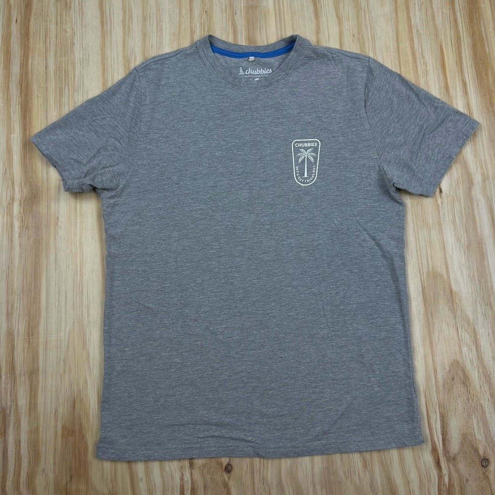 Chubbies T-shirt Mens‎ Size Large Sky's Out Thighs Out Gray Summer Sun Funny - Picture 2 of 7